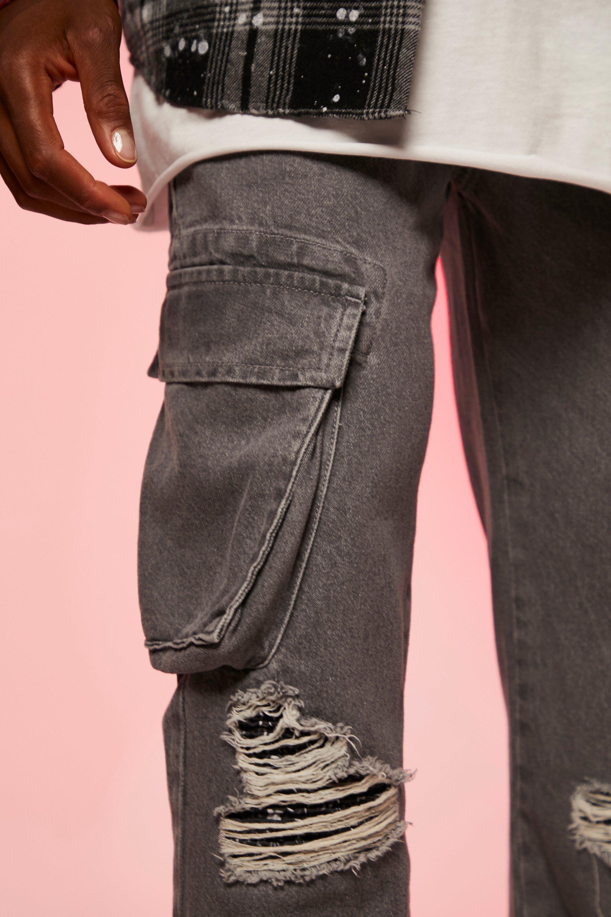 Ripped on sale cargo jeans